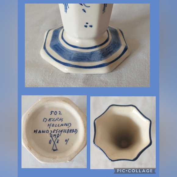 Vintage Delfts Blue Holland - Hand Painted Vase - Signed Numbered - Picture 7 of 8